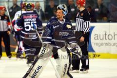 DEL - Play Offs - ERC Ingolstadt - Iserlohn Roosters - Timo Pillier freut sich nach dem Sieg. Foto: Adalbert Michalik