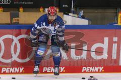 DEL - Eishockey - Saison 2020/21 - ERC Ingolstadt - EHC Red Bull München - Brandon Defazio (#24 ERCI) beim warm machen  -Foto: Jürgen Meyer