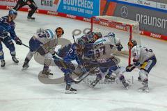 Penny DEL - Eishockey - Saison 2021/22 - ERC Ingolstadt - Eisbären Berlin -  Danny Taylor Torwart (#70 ERCI) - Leonhard Pföderl (Nr.93 - Eisbären Berlin) - Matt White (Nr.97 - Eisbären Berlin) - Foto: Jürgen Meyer