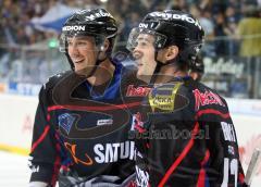 DEL - ERC Ingolstadt - AEV Augsburg - Jubel Pat Kavanagh und Tyler Bouck