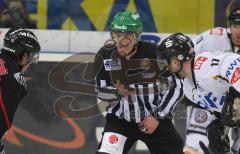 DEL - ERC Ingolstadt - Krefeld Pinguine - 2:7 - Bully Schiedsrichter