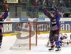 DEL - ERC Ingolstadt - Kassel Huskies - Tor Rick Girard jubelt