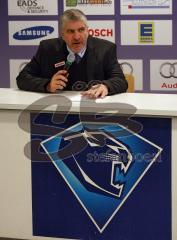 DEL - ERC Ingolstadt - Augsburg Panther - Bob Manno in der Pressekonferenz