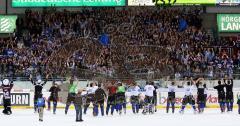 DEL - ERC Ingolstadt - AEV Augsburg - Fans Jubel Mannschaft Tanzen