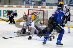 DEL - ERC Ingolstadt - Frankfurt Lions - Playoff - Tor zum 1:0 durch Bob Wren, keiner siehts sogar der Schiedsrichter geht in Deckung