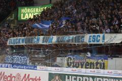 DEL - ERC Ingolstadt - Frankfurt Lions - Playoff - Fans Jubel Spruchband ESC