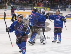 DEL - ERC Ingolstadt - Frankfurt Lions Sieg im Viertelfinale - Matt Hussey mit dem Siegtreffer Jubel