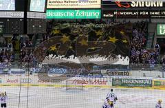 DEL - ERC Ingolstadt - Frankfurt Lions - Playoff - Saturn Arena in den Playoffs ausverkauft Fans Jubel Spruchband