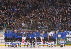 DEL - ERC Ingolstadt - Hamburg Freezers 1:0 - Tanz der Panther und Jubel vor den Fans