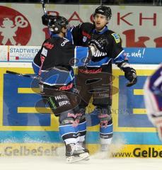 DEL - ERC Ingolstadt - Adler Mannheim - Tor Jubel Thomas Greilinger Matt Hussey