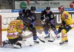 DEL - ERC Ingolstadt - DEG Metro Stars - Bob Wren und Wyatt Smith am Tor