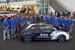 Panther haben eigenen Fan Audi A1, Fans des ERC Ingolstadt können das Einzelstück vier Wochen lang fahren, Spieler und Trainer erlebten vor Präsentation Führung durchs Presswerk