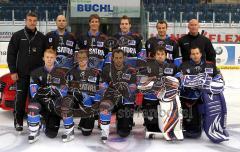 DEL - ERC Ingolstadt - Neuzugänge Saison 2010/2011 - von links vorne: Christoph Gawlik, Andre Huebscher, Stephan Retzer, Ian Gordon, Markus Janka, 

Hinen von links: Trainer Greg Thomson, Christian Chartier, Colin Forbes, Marvin Degon, Petr Fical, Co-Tra