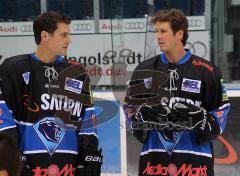 DEL - ERC Ingolstadt - Erstes Training - Tyler Bouck mit Colin Forbes