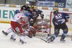 DEL - ERC Ingolstadt - Augsburg Panther - Jared Ross knapp am Tor