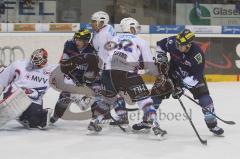 DEL - ERC Ingolstadt - Adler Mannheim - Jared Ross und Rick Girard am Tor