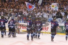 DEL - ERC Ingolstadt - Augsburger Panther 4:3 - Die Panther vor den Fans