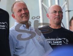 ERC Ingolstadt - Saisoneröffnungsfeier - Jahnstrasse - Jimi Boni und Co-Trainer Rick Nasheim