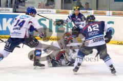 DEL - ERC Ingolstadt - Adler Mannheim - Playoff - 3.Halbfinale - Jared Ross verpasst den Puck am Tor