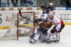 DEL - ERC Ingolstadt - DEG Metro Stars Düsseldorf - Playoff - Tyler Bouck am Tor vorbei