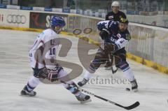 DEL - ERC Ingolstadt - Adler Mannheim - Playoff - 1.Halbfinale - Ausverkaufte Saturn Arena-Chris Heid mit Pass zu Stephan Retzer