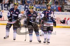 DEL - ERC Ingolstadt - Adler Mannheim - Playoff - 1.Halbfinale - Tyler Bouck, Rick Girard und Michel Periard