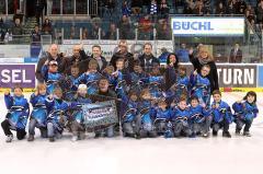 DEL - ERC Ingolstadt - Adler Mannheim - Playoff - 1.Halbfinale - Ehrung der Schüler Meister, Cristian Lösel und Jimi Boni und Trainer Thomas Gayerhoss