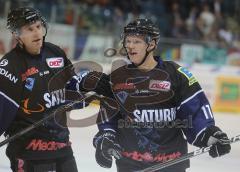 Testspiel - ERC Ingolstadt - Adler Mannheim 2:3 - Derek Hahn und Christoph Gawlik