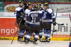 European Trophy 2012 - ERC Ingolstadt - Adler Mannheim - 1:0 Tor für ERC durch Derek Dinger Jubel