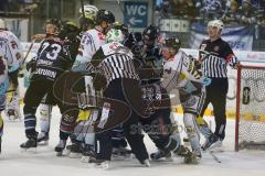 DEL - ERC Ingolstadt - Krefeld Pinguine - Playoff 4.Spiel - Tumult vor dem Krefelder Tor