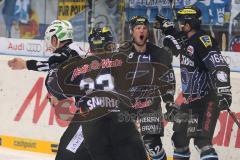 DEL - ERC Ingolstadt - Krefeld Pinguine - Playoff 4.Spiel - Ausgleich Tor Jubel Patrick Hager (52)