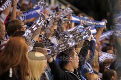 DEL - ERC Ingolstadt - Grizzly Adams Wolfsburg - Fans Jubel Schal Fahnen