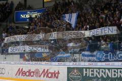 DEL - ERC Ingolstadt - Kölner Haie - Schriftband der Fans im Spiel