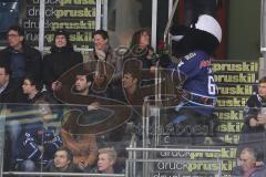 DEL - ERC Ingolstadt - Nürnberg Icetigers - Maskottchen Xaver übergibt rote Rosen