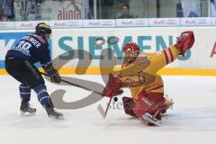 DEL - ERC Ingolstadt - Düsseldorf DEG - 5:0 - Thomas Greilinger mit dem 5:0 gegen Bobby Goepfert Tor Jubel