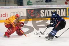 DEL - ERC Ingolstadt - Düsseldorf DEG - Alleingang von Thomas Greilinger gegen Bobby Goepfert, Tor 2:0 Jubel