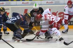 DEL - ERC Ingolstadt - Kölner Haie - Bully mit Derek Hahn und Felix Schütz