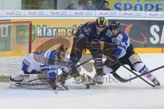 DEL - ERC Ingolstadt - Straubing Tigers - John Laliberte knapp am Tor