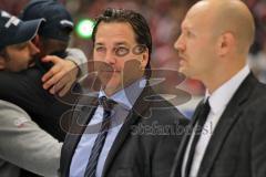 DEL - Playoff Finale - Kölner Haie KEC - ERC Ingolstadt - Deutscher Meister 2014 - Co-Trainer Petri Liimatainen erleichtert