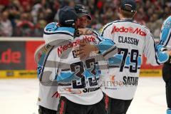 DEL - Playoff Finale - Kölner Haie KEC - ERC Ingolstadt - Deutscher Meister 2014 - Patrick Köppchen (55)und Björn Barta (33) Jubel Pokal