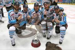 DEL - Playoff Finale - Kölner Haie KEC - ERC Ingolstadt - Deutscher Meister 2014 - Jubel Pokal Cup John Laliberte (15) Travis Turnbull (71) Tim Hambly (14) Tim Conboy (4) Jared Ross (42)