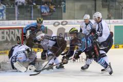 DEL - Playoff Halbfinale - ERC Ingolstadt - Hamburg Freezers - Travis Turnbull (71)  vor dem Tor