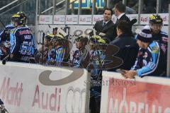 DEL - ERC Ingolstadt - Grizzly Adams Wolfsburg - 0:2 Trainerbank enttäuscht, Cheftrainer Niklas Sundblad und Co-Trainer Petri Liimatainen