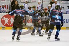 ERC Ingolstadt - Hamburg Freezers - Derek Hahn (43) zum Treffer zum 3:0 - Foto: Jürgen Meyer