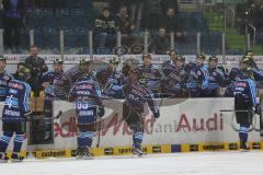 DEL - ERC Ingolstadt - Schwenninger Wild Wings - Tor Jubel Jean-Francois Boucher (84) an der Spielerbank