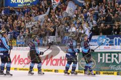 DEL - ERC Ingolstadt - Krefeld Pinguine - Sieg Fans Jubel