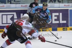 DEL - ERC Ingolstadt - Kölner Haie # Greg Classen (79) im Alleingang aufs Tor zieht ab zum 4. Tor für Ingolstadt, Jubel