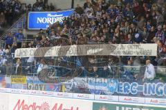 DEL - ERC Ingolstadt - Iserlohn Roosters - Spruchband Fans für Fanbeauftragte Petra Vogl
