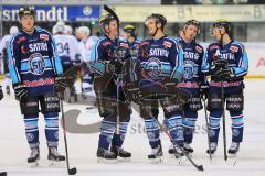 DEL - ERC Ingolstadt - Hamburg Freezers - Sieg, das Team nach dem Spiel Jubel, Freude