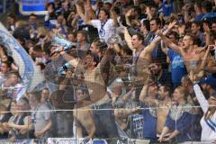 DEL - Playoff Halbfinale - ERC Ingolstadt - Hamburg Freezers - Fans Stimmung Jubel Fahnen